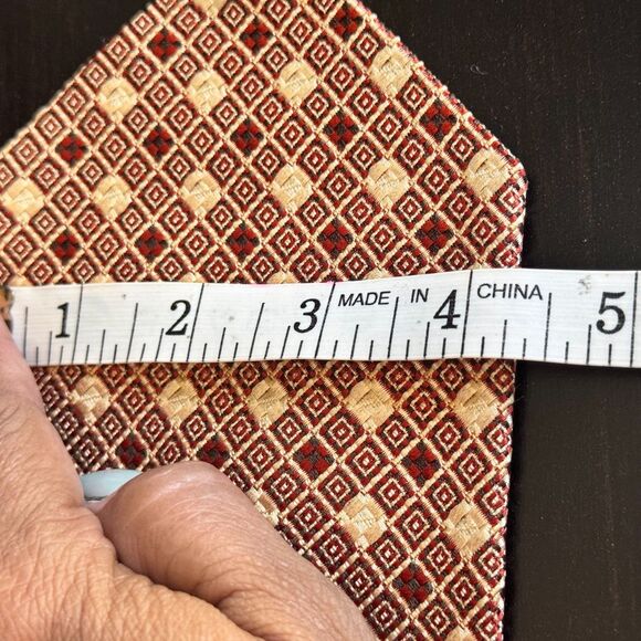 Vintage Sears "The Men’s Store" Tie 57” Geometric Diamond Houndstooth 60s 70s - Picture 4 of 7